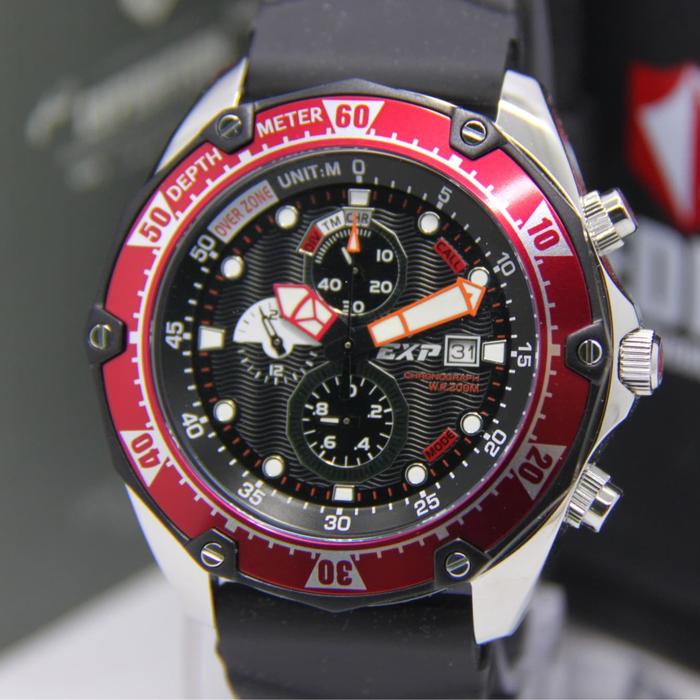 Expedition 3007 Pria SilverRed Original garansi1Thn