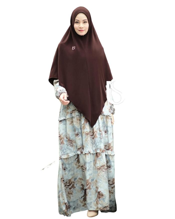 Geulis dress by umma syari gamis rayon viscose gamis daily gamis motif Bunga Muslim Wanita Dewasa Le