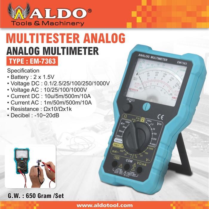MULTITESTER ANALOG / MULTIMETER / AVOMETER EM-7363 ALDO