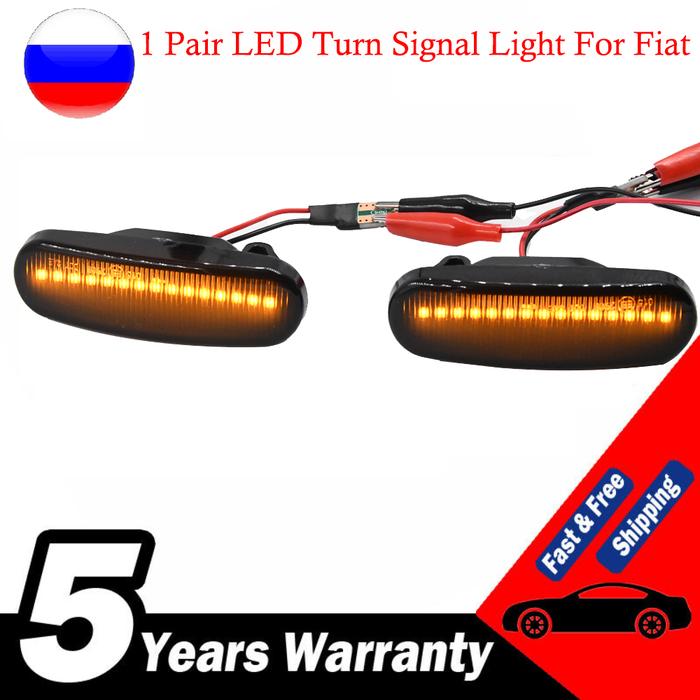 2X Dynamic Smoke LED Side Marker Light Turn Signal Lamp For