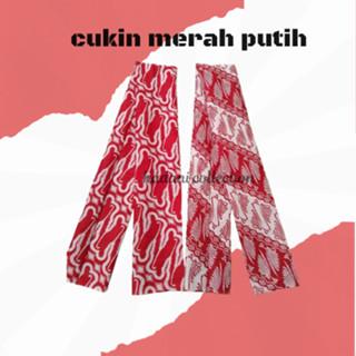cukin merah putih / syal batik Syal Selendang Merah Putiih / Cukin batik merah putih/Syal merah puti