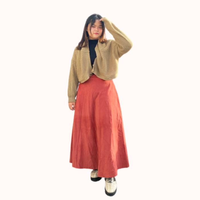 Rok corduroy basic A-line / rok corduroy panjang / Rok Maxi corduroy /