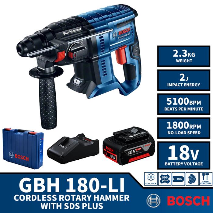 BOSCH GBH 180-LI Brushless Cordless Rotary Hammer With SDS PLUS Drill
