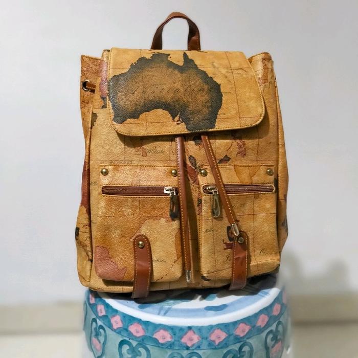 Tas ransel wanita peta serut
