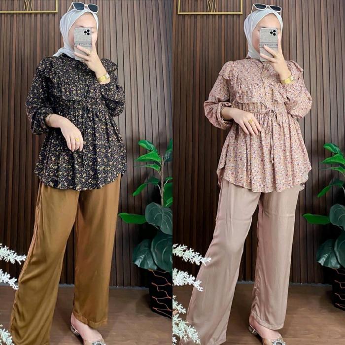 Shafira set celana - oneset shafira rayon premium