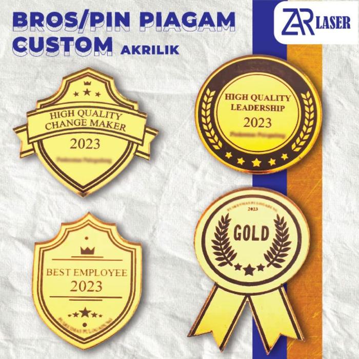 Bros / Pin Piagam Penghargaan Custom Akrilik