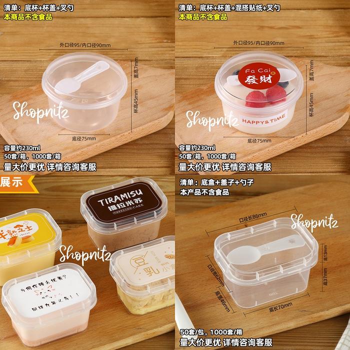 Dessert Box Premium Cup GELATO BOX Cup Puding Ice Cream Tiramisu Kue 10pcs