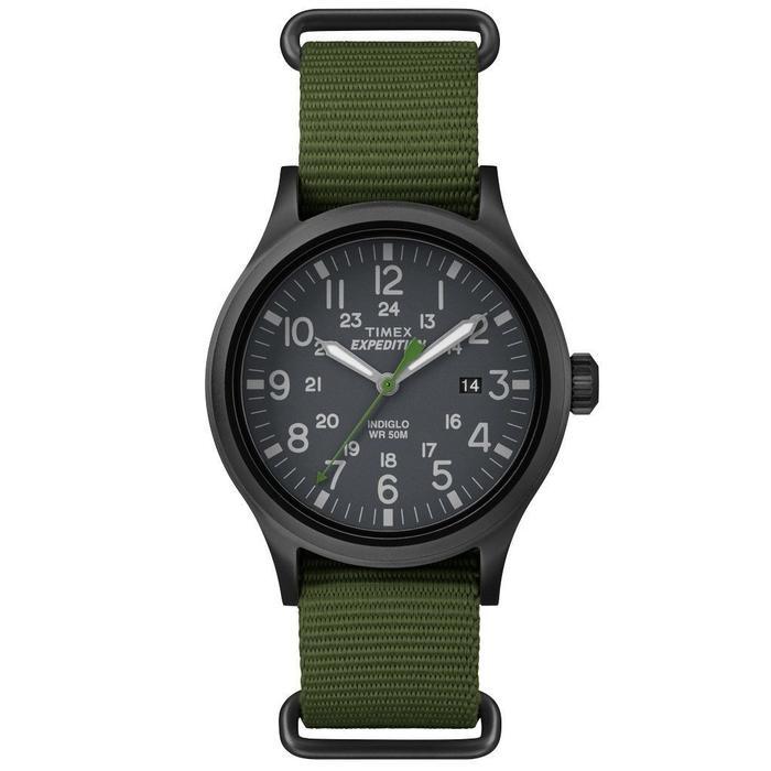 STOK TERBATAS !!!! TIMEX TW4B04700, MEN EXPEDITION GREEN NYLON WATCH SCOUT INDIGLO PRESIDEN PRABOWO 
