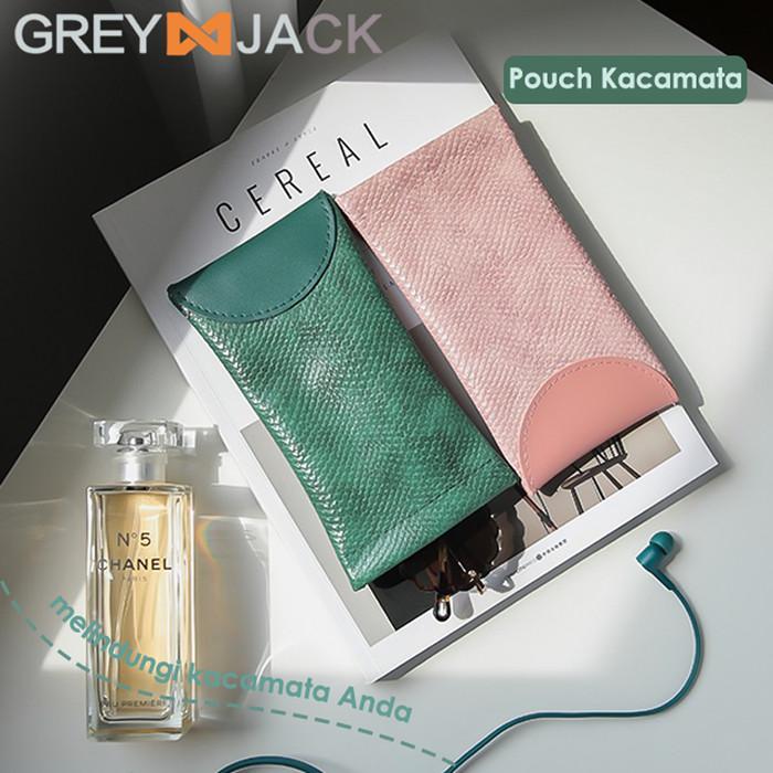 J➸78 GREY JACK KANTONG POUCH/TEMPAT KACAMATA BAHAN KULIT SYNTETHIC KEREN T♥3A