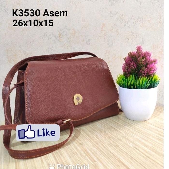 Papillon Leather's tas kulit selempang wanita Bandung Hitam