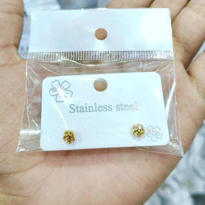 Anting bunga mawar tusuk terbaru titanium