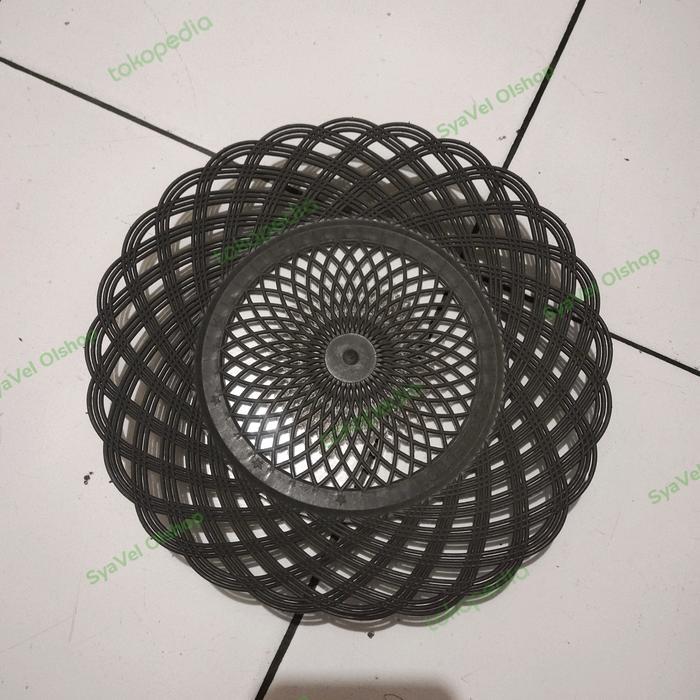 Piring lidi plastik/piring motif lidi/rotan anyaman per lusin