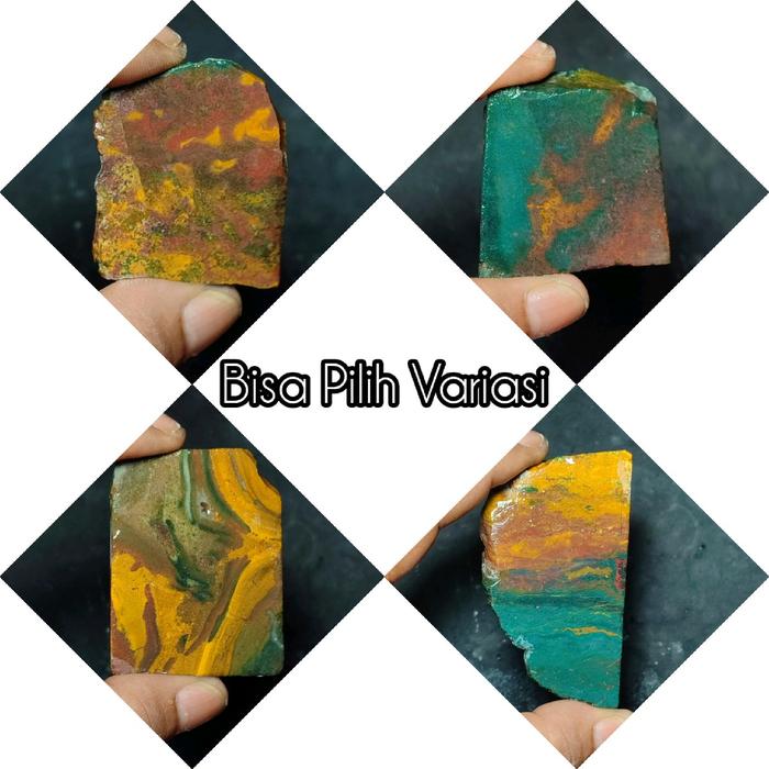 batu akik klawing pancawarna / bongkahan bahan batu akik pancawarna / bahan pancawarna klawing