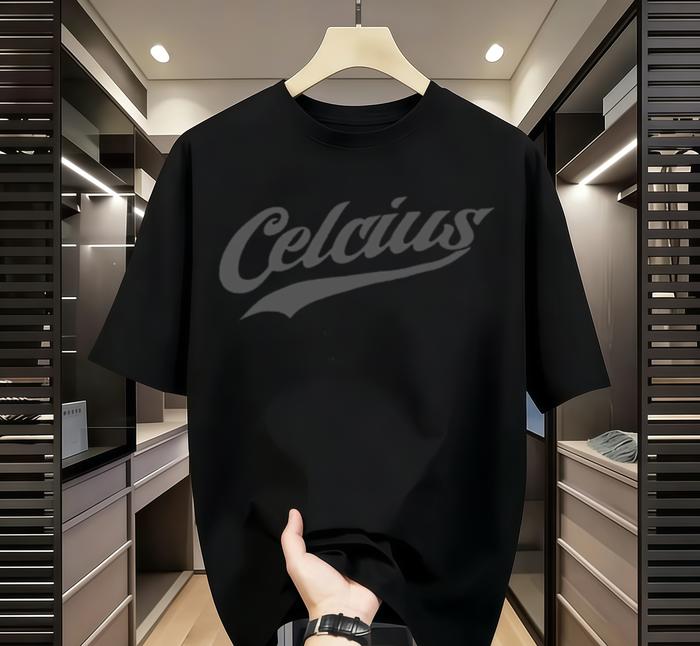 Kaos Oversize Desain Tulisan Celcius Estetik, Pilihan Fashion Kasual untuk Anak Muda, Nyaman Dipakai