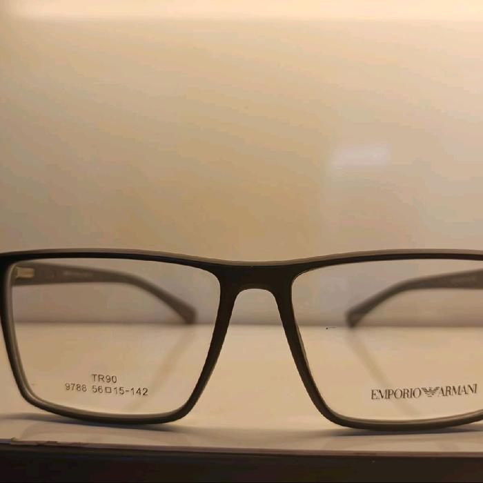 Emporio Armani Kacamata Pria Model TR90 9788 56 15-142 Frame Hitam Elegan Kacamata Minus Plus Silind