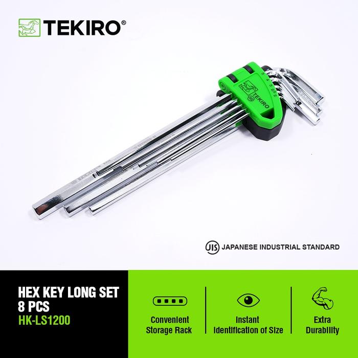 Tekiro Kunci L Set 8 Pcs MM (Panjang) /Kunci L Set / Tools - Alat Perkakas