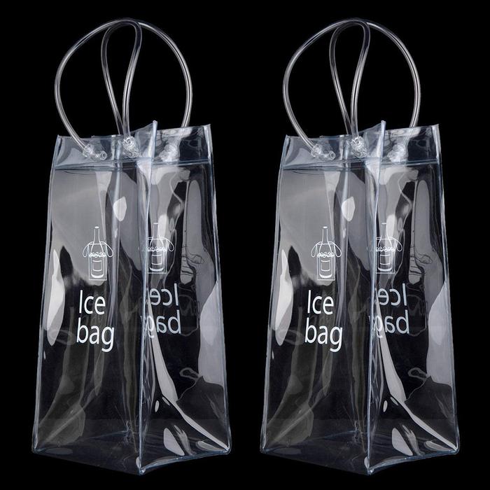Ice Wine Bags PVC Transparent Cooler Clear Pouch Ice Bucket Wine
