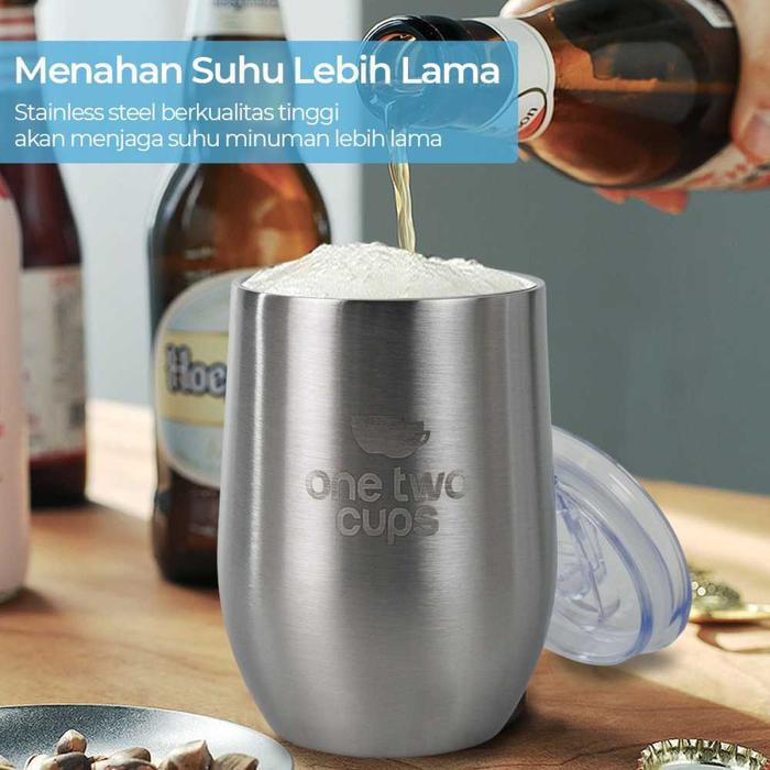 Gelas Kopi Teh Stainless Steel Dengan Tutup GL298