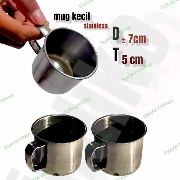 Mug/cangkir/gelas ± 7 cm stenlis kecil