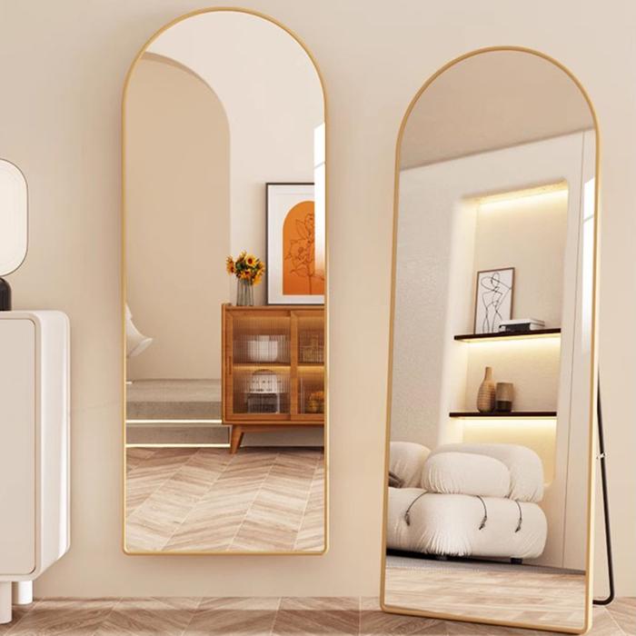Gold Living Room Mirror Oval Art Standing Aesthetic Mirrors Full Body