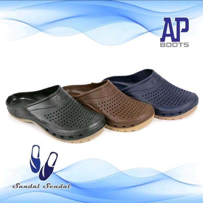 Sepatu Selop Karet Pria Ap Clogs Sepatu Ap Boots Anti Slip Nyaman & Empuk sandal casual