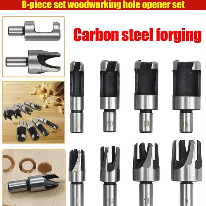 8PCS Center Drill Bit High Speed Steel Twist Drill Bit Long Four-slot