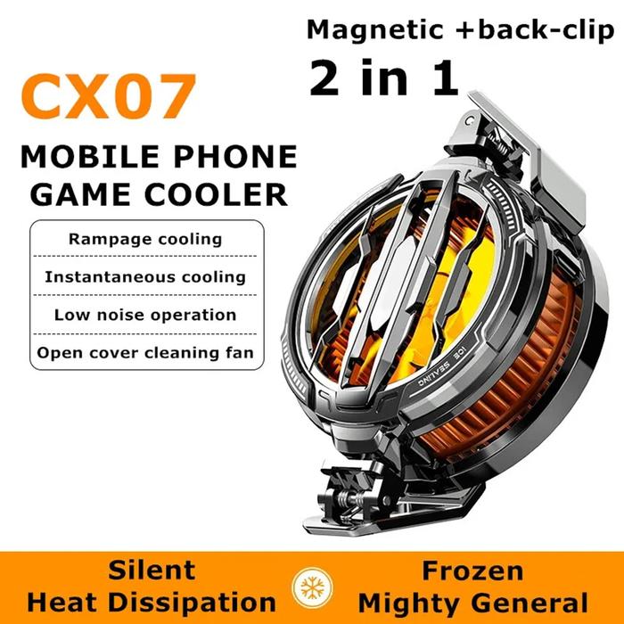 Magnetic & Back Clip Semiconductor Radiator with RGB Light 15W Phone Cooling Fan for PUBG Phone Radi