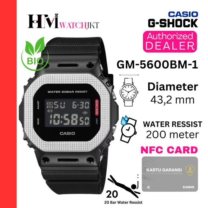 CASIO G-SHOCK GM-5600BM-1DR Jam Tangan Pria Original Digital Antiair GM-5600BM-1 GM-5600 GM5600