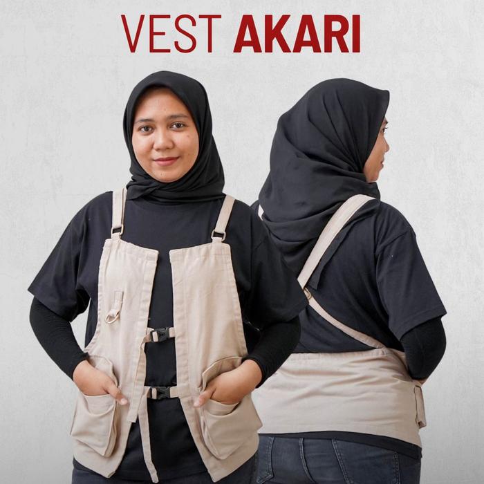 Vest Akari Woodcrafy Vest Barista Coffee Shop