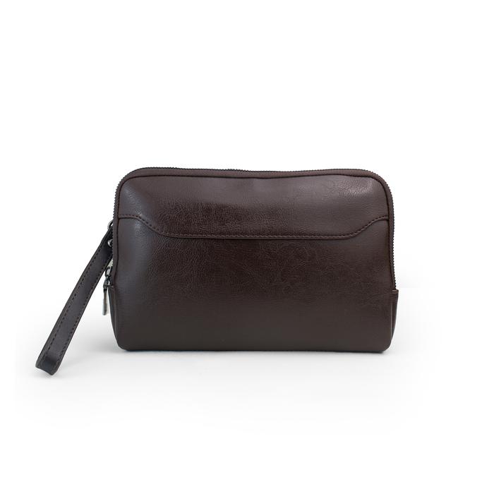 Hazetc Clutch Bag - Tas Tangan Kulit Pria Handbag Raven - Coklat