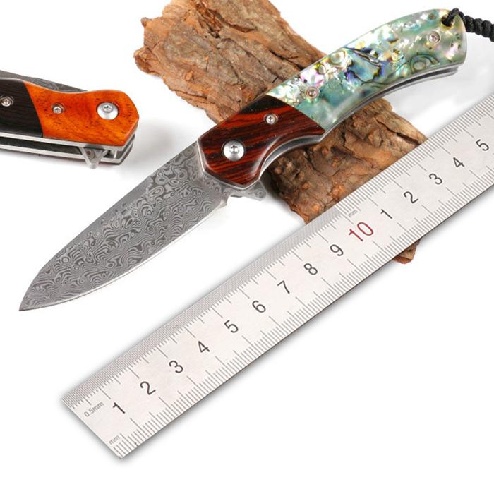 Sharp Damascus folding knife New High end  Tactical  Hunting  Knife