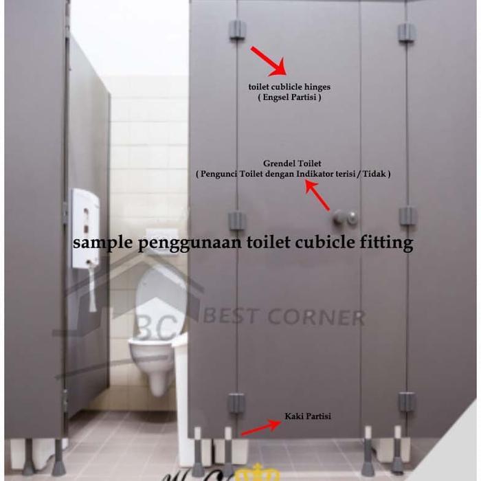 KAKI PARTISI KAYU TOILET STAINLESS 10 CM / PENYANGGA TOILET