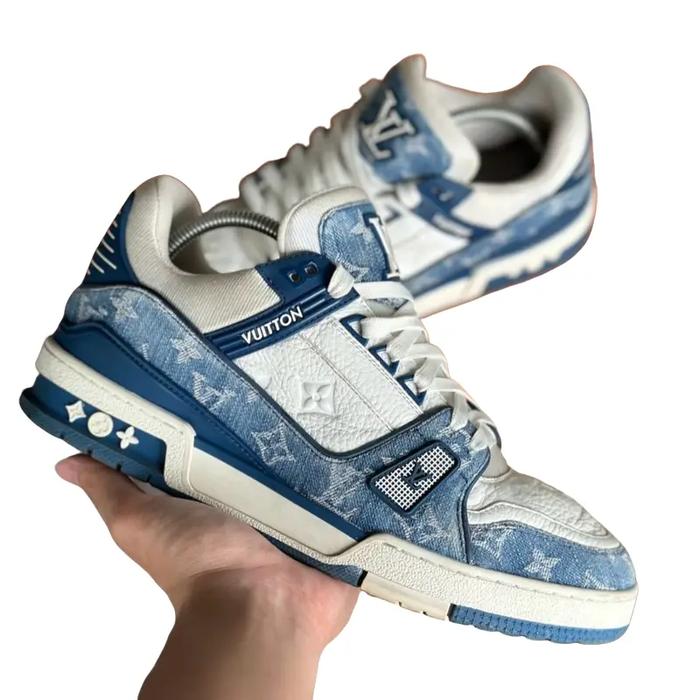 LV Trainer Denim Sneakers not black virgil original authentic louis vuitton