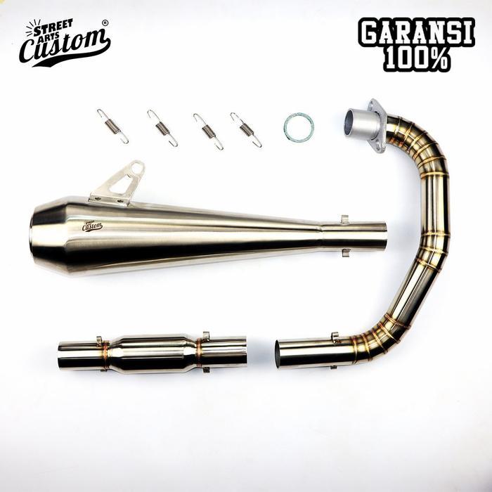 Knalpot / Exhaust Full System M4 Polos Sac Plug N Play Kawasaki W175