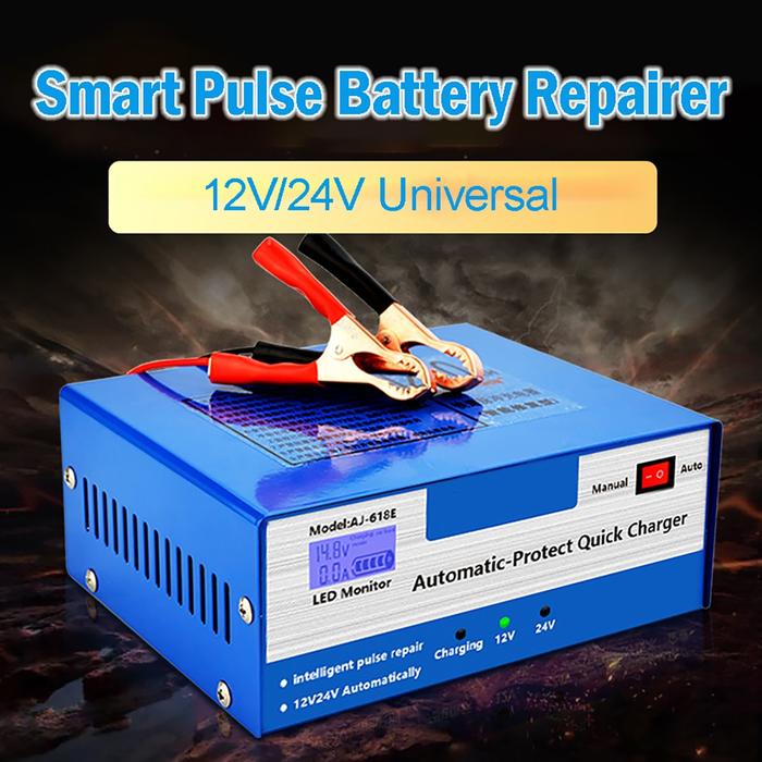 Pengisi Daya Baterai Mobil 130W untuk Mobil 12V 24V 6AH-200AH Baterai