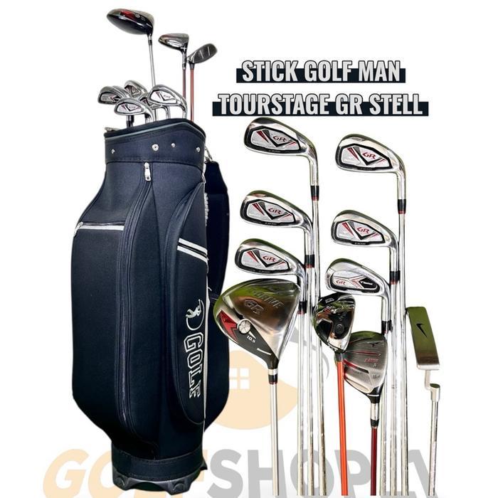 PREMIUM Stick Golf Man Bridgestone Tourstage GR Shaft Stell Original Fullset Bag Golf - Set Stick Go