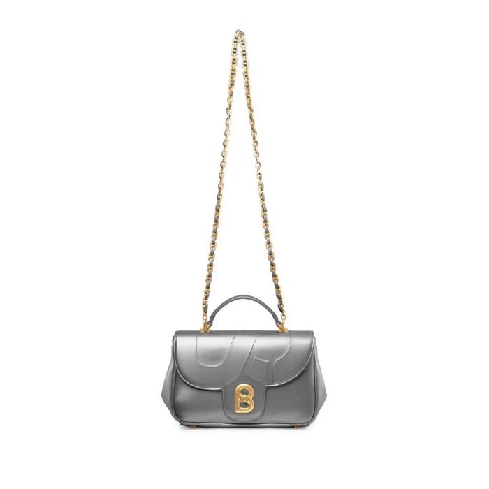 Buttonscarves alma flap bag medium - dark silver