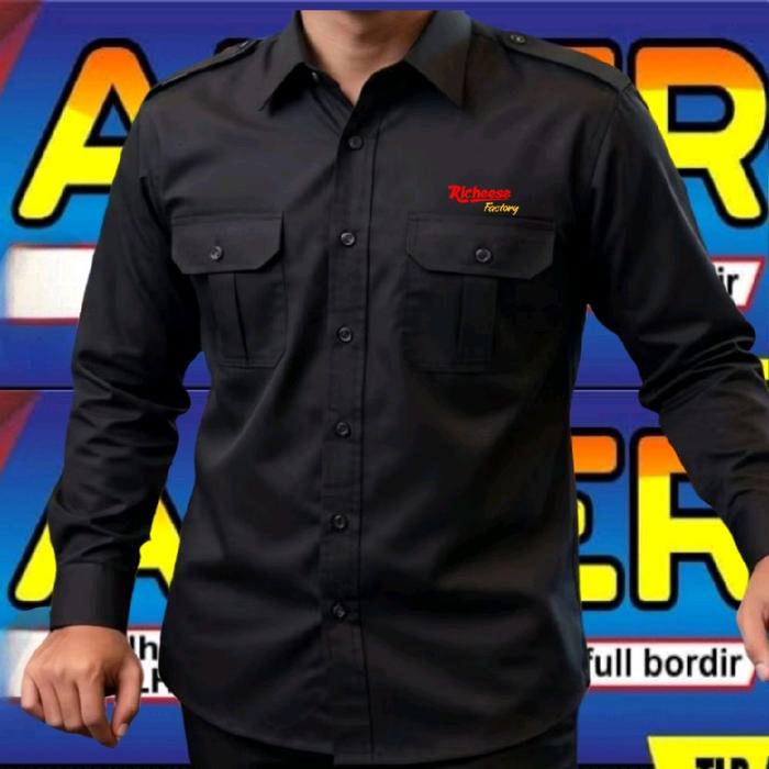 ready stok bordir kemeja Richeese factory baju Richeese factory seragam Richeese factory pdh Richees