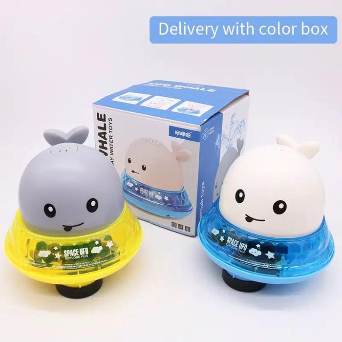 Mainan Mandi Paus UFO Whale Semprot Air Lampu LED Musik Baby Shark / UFO WHALE