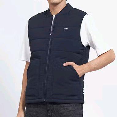 Wrangler Vest Pria Sleeveless Reguler Original Boones C001 Navy - Jaket Tanpa Lengan untuk Pria