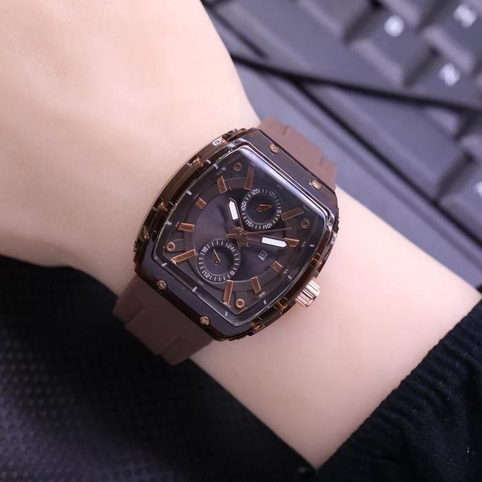 PROMO - JAM TANGAN MEWAH RUBBER FX-2881 CHRONO VARIASI TANGGAL AKTIF ANALOG - JAM TANGAN CEWEK TERLA