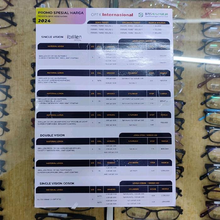 Resep Nota Pembelian optik Kwitansi Reimbursement sistem kantor kacamata plus minus