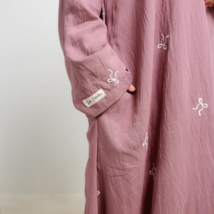 Zarina Abaya | Gamis Coquette Pita Bordir Remaja Dewasa Muslimah By Zapiea