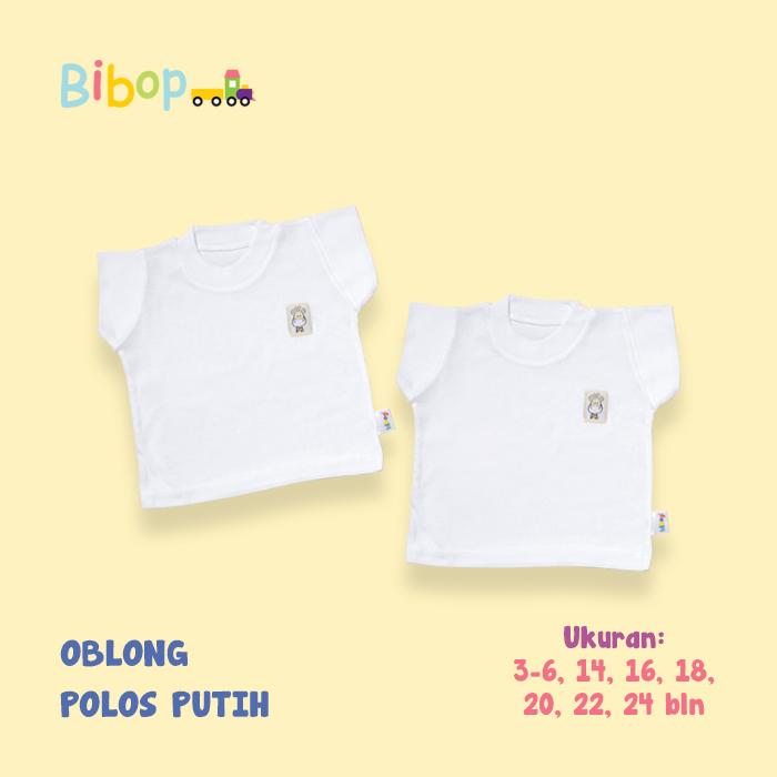 Bibop Baju Bayi Anak Oblong Putih Polos Uniseks