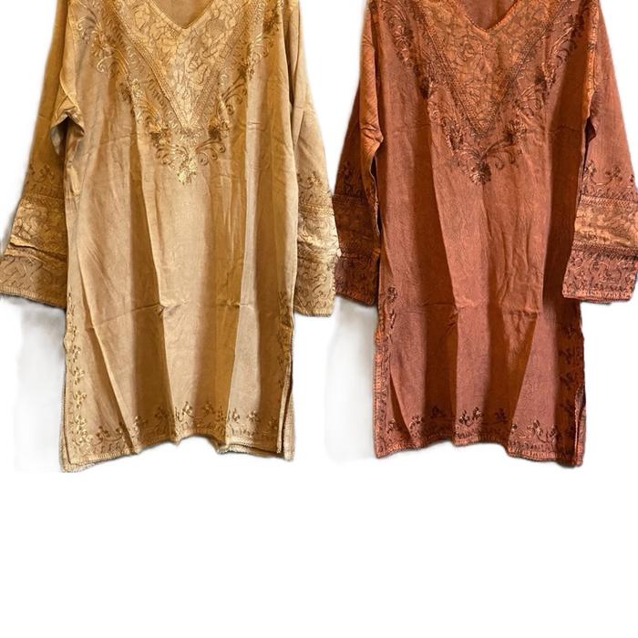 Atasan blouse tunik wanita asli rayon india, texture lembut dan nyaman