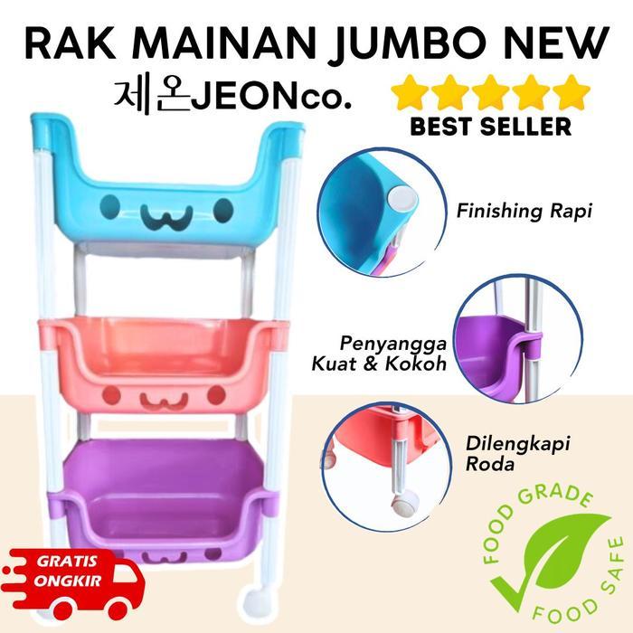 [] RAK MAINAN Anak Buku Sepatu Boneka Bumbu Baju 3 tingkat kosmetik serbaguna Rack Troley lucu Penyi