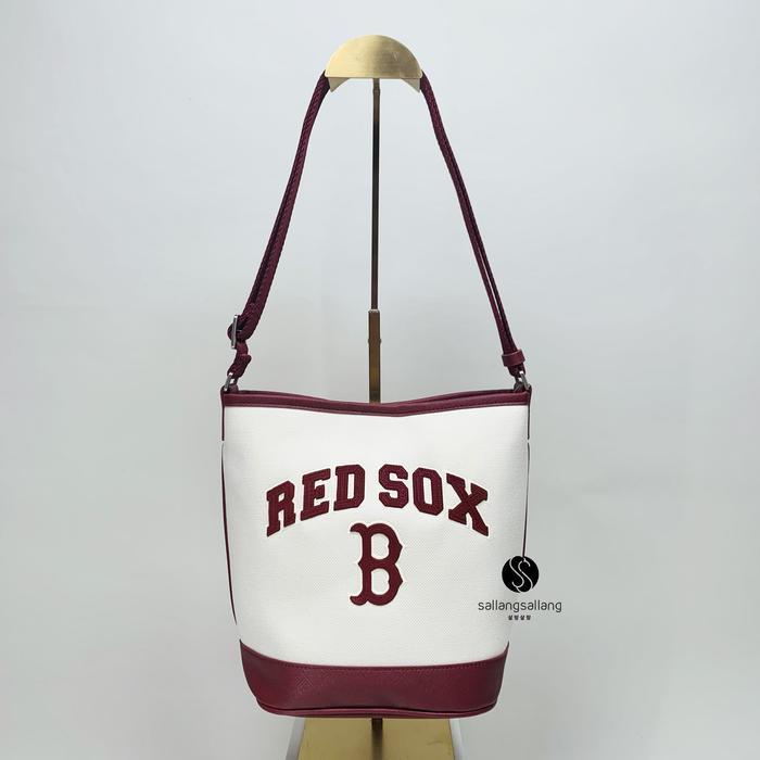 MLB Varsity Basic Canvas Bucket Bag BOSTON RED SOX cream