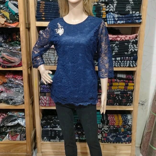 blus brokat premium kekinian