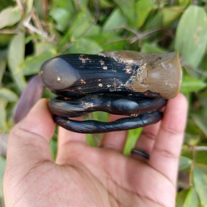 gelang akar bahar hitam lilit 3 jumbo berbonggol