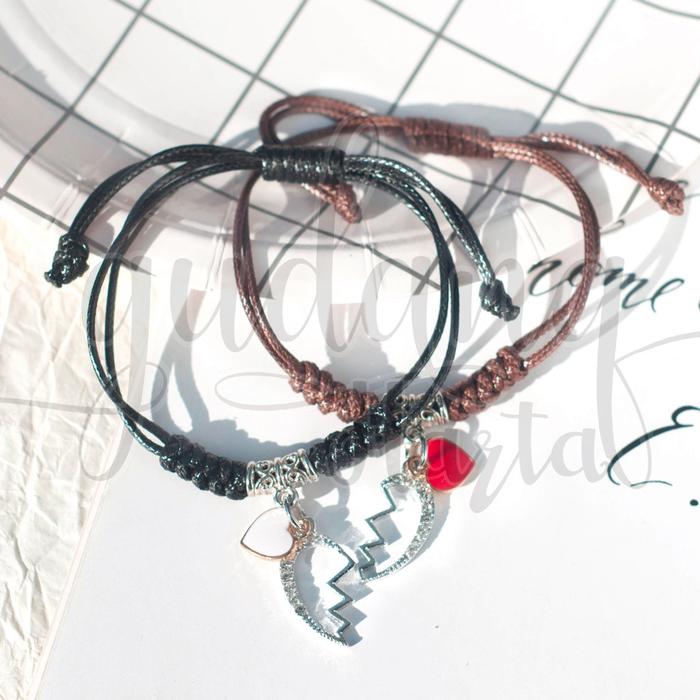 Gelang Couple BFF A Pair of Heart Unik Gelang Lucu Pasang 205301